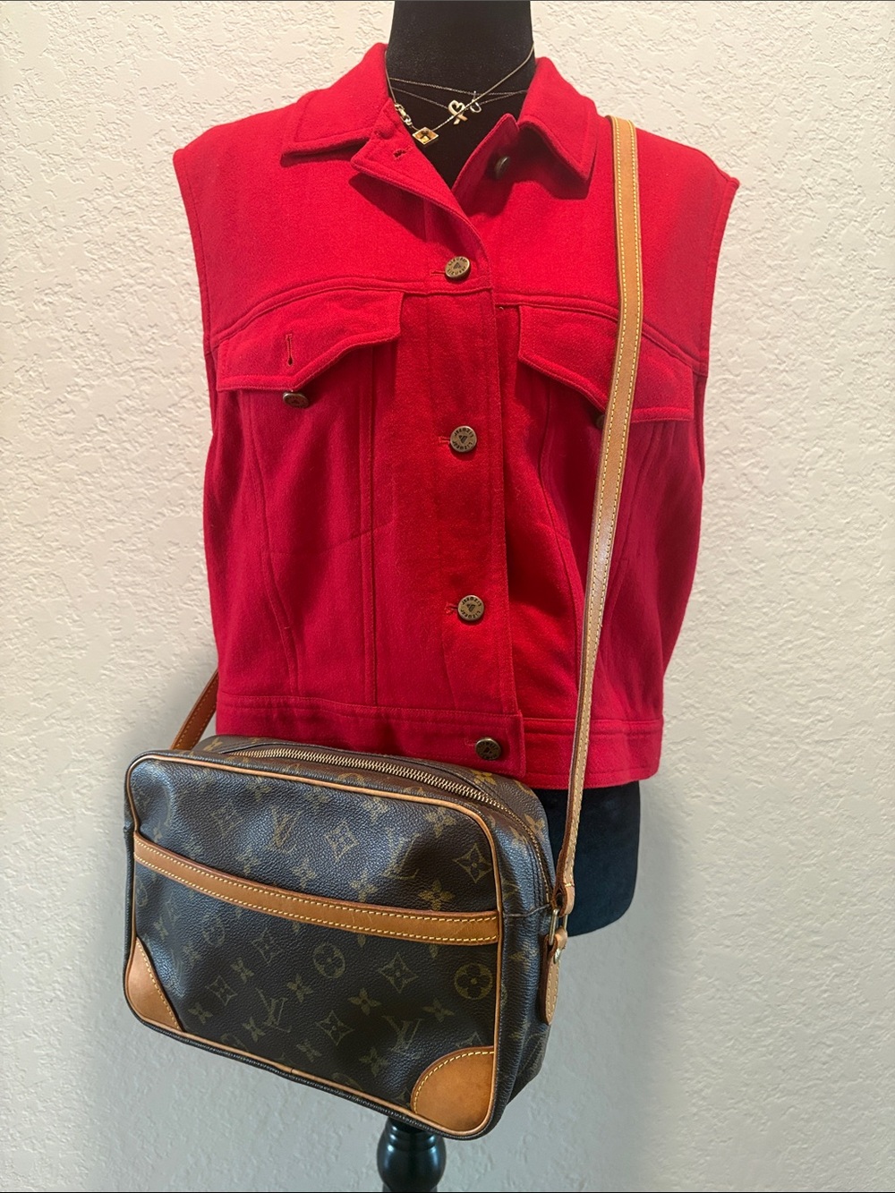 Louis Vuitton Monogram Canvas Crossbody with Tan Trim